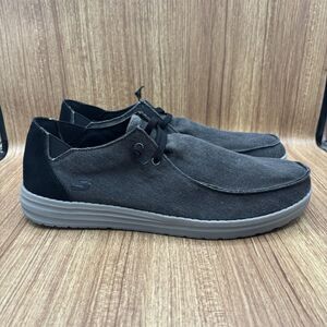 Skechers Melson Raymon Slip-in Foam Men's Black Grey Loafer Sneaker Size 15 New